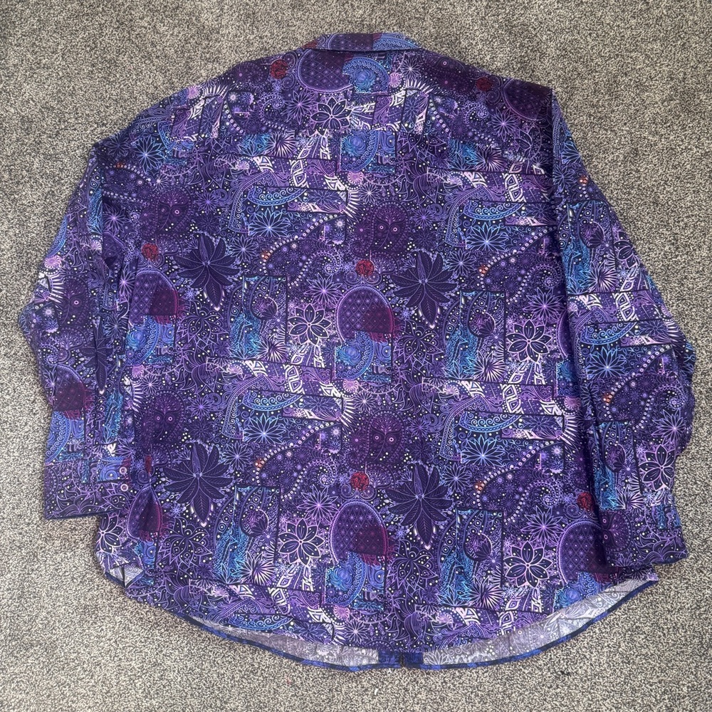 Robert Graham 4XLT Shirt Long Sleeve Classic Fit Button Purple Paisley Floral - Picture 6 of 6